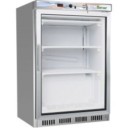 Vitrina frigorifica Forcar G-EF200GSS capacitate 130 l, refrigerare statica, temperatura -18°C/-22°C, argintie