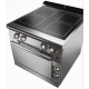 Aragaz profesional Baron Q90PCF/VCE800, linia QUEEN9, 4 zone gatit, putere 12 kW, cuptor electric, sticla ceramica, inox