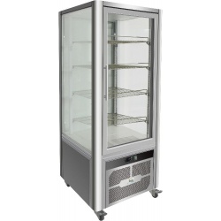 Vitrina frigorifica Forcar G-ER200GSS, capacitate 130 l, refrigerare statica, temperatura +2°C / +8°C, argintie