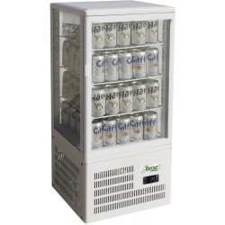 Vitrina frigorifica Forcar G-ER200GSS, capacitate 130 l, refrigerare statica, temperatura +2°C / +8°C, argintie