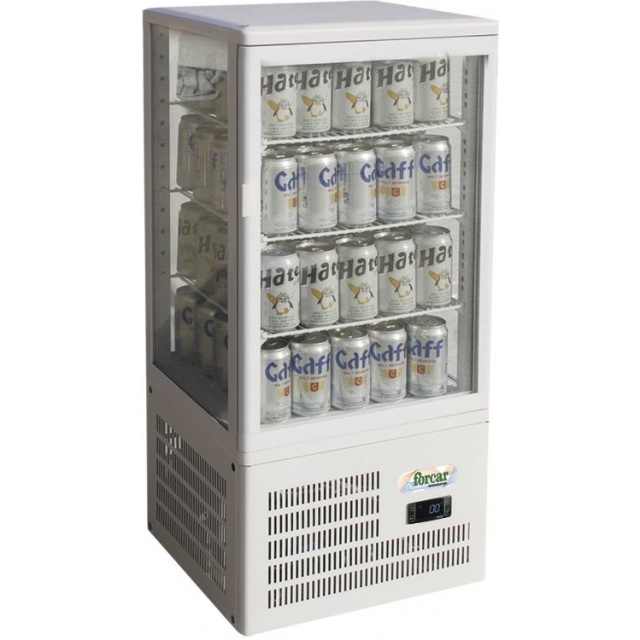 Vitrina frigorifica bauturi Forcar G-TCBD68 capacitate 58 l, refrigerare ventilata, temperatura +2°+8°C, alb
