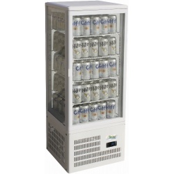 Vitrina frigorifica Forcar G-ER200GSS, capacitate 130 l, refrigerare statica, temperatura +2°C / +8°C, argintie