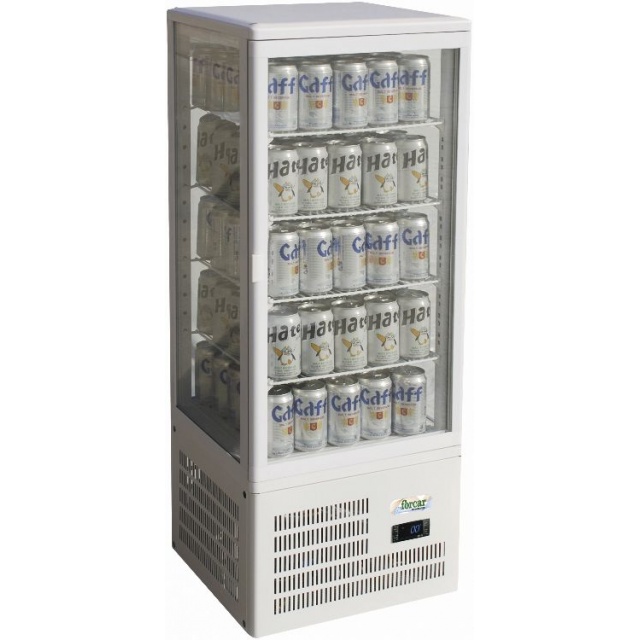 Vitrina frigorifica bauturi Forcar G-TCBD98 capacitate 598 l, refrigerare ventilata, temperatura +2°+8°C, alb
