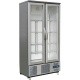 Vitrina frigorifica Forcar G-SC500GSS cu 2 usi, capacitate 490 l, temperatura +2°+8°C, argintiu