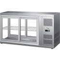 Vitrina frigorifica Forcar G-ER200GSS, capacitate 130 l, refrigerare statica, temperatura +2°C / +8°C, argintie