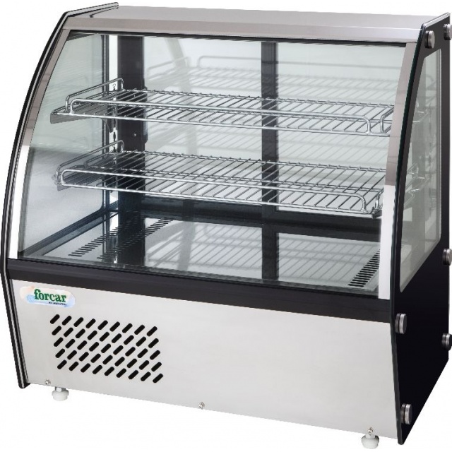 Vitrina frigorifica expunere Forcar G-VPR100, instalare pe blat, capacitate 100 l, temperatura +2°+8°C, alb/negru