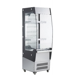 Vitrina frigorifica Forcar G-ER200GSS, capacitate 130 l, refrigerare statica, temperatura +2°C / +8°C, argintie