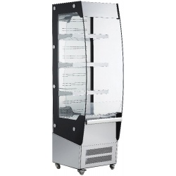 Vitrina frigorifica Forcar G-ER200GSS, capacitate 130 l, refrigerare statica, temperatura +2°C / +8°C, argintie