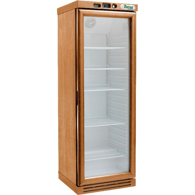Vitrina frigorifica Forcar G-ER200GSS, capacitate 130 l, refrigerare statica, temperatura +2°C / +8°C, argintie