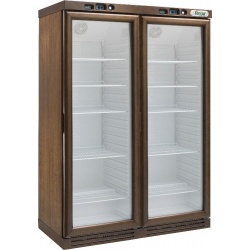 Vitrina frigorifica vinuri Forcar KL2794 cu 2 usi, capacitate 620 l, 2 zone temperatura +2°+8°/-18°-22°C, nuc inchis