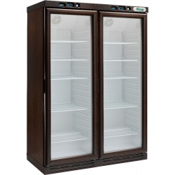 Vitrina frigorifica vinuri Forcar KL2794W cu 2 usi, capacitate 620 l, 2 zone temperatura +2°+8°/-18°-22°C, wenge