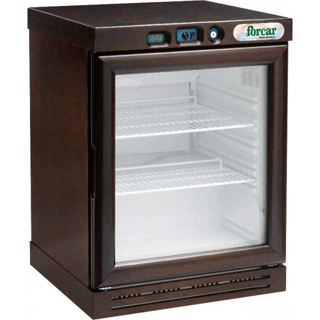 Vitrina frigorifica Forcar G-ER200GSS, capacitate 130 l, refrigerare statica, temperatura +2°C / +8°C, argintie