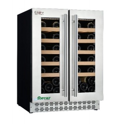 Vitrina frigorifica vinuri Forcar G-VI462D, capacitate 100 l, temperatura +5°+18°C, argintiu