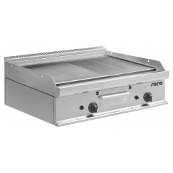 PLITA PE GAZ PROFESIONALA E7 / KTG2BBM 423-1180, CU 2 ZONE DE GATIT - NETEDA / CANELATA,, INOX