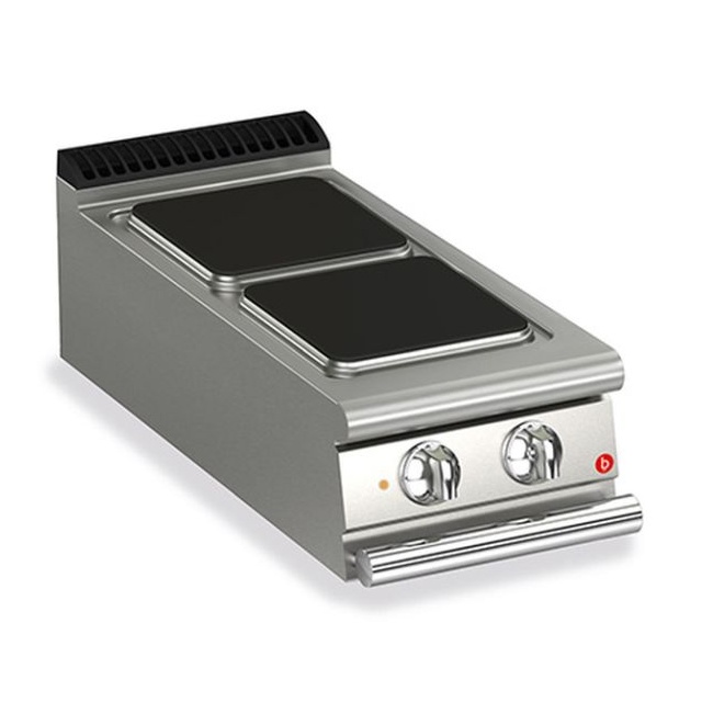 Plita profesionala electrica Baron Q70PC/E401, linia QUEEN7 , 2 zone gatit, putere 5,2kW, placi fonta, inox