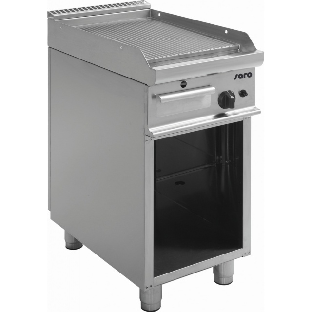 PLITA CANELATA PE GAZ PROFESIONALA E7/KTG1BAR 423-1190, CU SUPORT, INOX