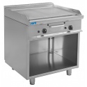 PLITA CANELATA PE GAZ PROFESIONALA E7 / K 423-1200, 2 ZONE DE GATIT, CU SUPORT, INOX