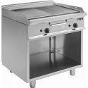PLITA CANELATA / NETEDA PE GAZ PROFESIONALA E7/KTG2BAM 423-1205, 2 ZONE DE GATIT, CU SUPORT, INOX