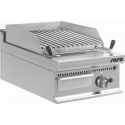 PLITA PE GAZ PROFESIONALA E7 / BS1BB 423-1260, GRATAR CU PROFIL IN V, CU PIATRA DE LAVA, SET DE DUZE, INOX
