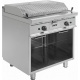 PLITA PE GAZ PROFESIONALA E7 / BS2BA 423-1275, CU SUPORT, GRATAR CU PROFIL IN V SI PIATRA DE LAVA, INOX