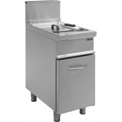 FRITEUZA PE GAZ PROFESIONALA E7 / FLG1V13 423-1090, CAPACITATE 13 L, ROBINET DE SCURGERE, BAZIN ROTUNJIT CU ZONA RECE, INOX