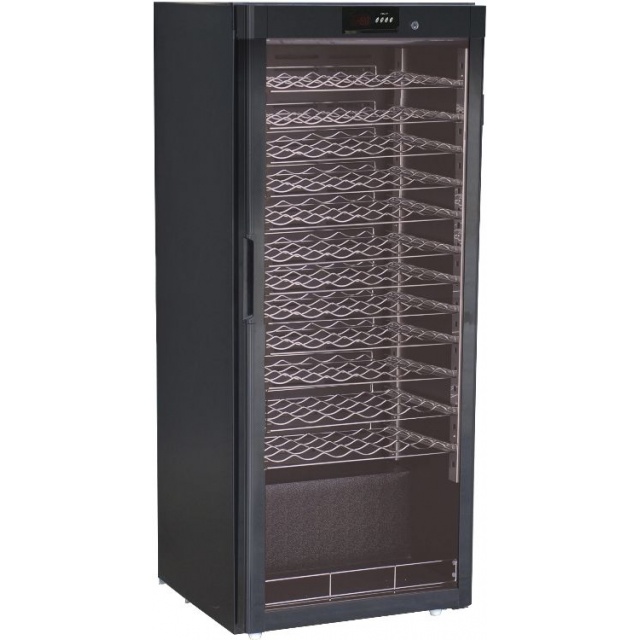 Vitrina frigorifica vinuri Forcar G-BJ308, capacitate 72 sticle, temperatura +5°/+18°C, negru
