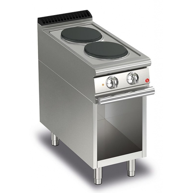 Aragaz profesional electric Baron Q70PCV/E400, linia QUEEN7 , 2 zone gatit, putere 5,2kW, compartiment deschis, inox