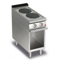 Aragaz profesional electric Baron Q70PCV/E400, linia QUEEN7 , 2 zone gatit, putere 5,2kW, compartiment deschis, inox