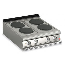 Aragaz Tecnogas P1X66M4VC, 60 cm, gaz, 4 arzatoare, grill, otel inoxidabil