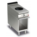 Plita profesionala inductie Baron Q70PCV/WOK400, linia QUEEN 7, 1 zona WOK TOP, putere 5 kW, compartiment deschis, inox
