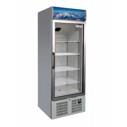 Vitrina frigorifica cu caseta luminoasa Forcar G-SNACK340TNG, capacitate 331, temperatura +2°/+8°C, alb/negru