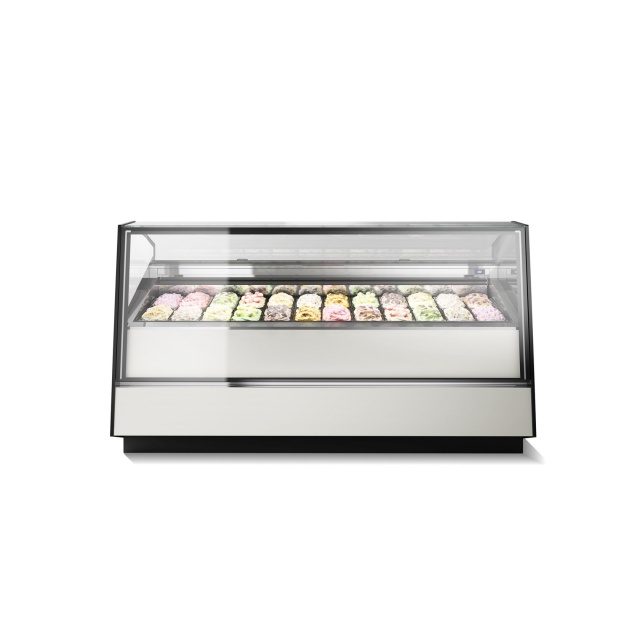 Vitrina frigorifica Forcar G-ER200GSS, capacitate 130 l, refrigerare statica, temperatura +2°C / +8°C, argintie