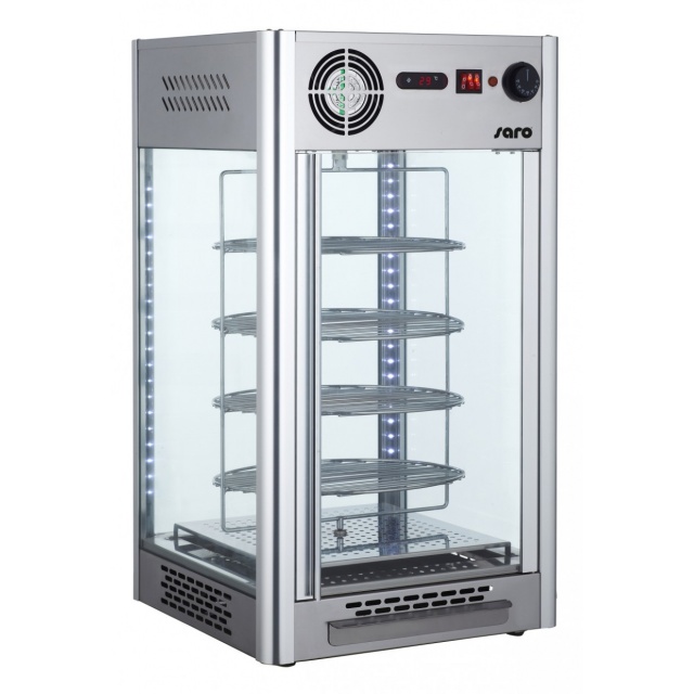 VITRINA CALDA SARO LUNA 330-1054, 4 GRILE ROTATIVE, CONTROL ANALOGIC, CAPACITATE 108 L, TEMPERATURA + 30 / + 90 ° C, INOX