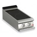 Plita profesionala Baron Q70PC/VCE400, linia QUEEN 7, 2 zone gatit, putere 5 kW, sticla ceramica, inox