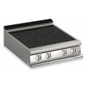 Plita profesionala Baron Q70PC/VCE800, linia QUEEN 7, 4 zone gatit, putere 10 kW, sticla ceramica, inox