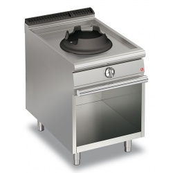 Aragaz profesional Baron Q70PCV/WG610, linia QUEEN7, 1Mega WOK gaz, compartiment deschis, putere 10 kW, inox