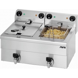 FRITEUZA PROFESIONALA SARO FE 102 172-2083, BAZIN CILINDRIC CU ZONA RECE, CAPACITATE 2 x 10 L, 0 / +180 ° C, INOX