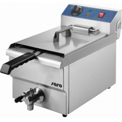 FRITEUZA PROFESIONALA SARO FT 13 429-1107, CHIUVETA ROTUNJITA CU ZONA RECE, CAPACITATE 13 L, 0 / +180 ° C, INOX
