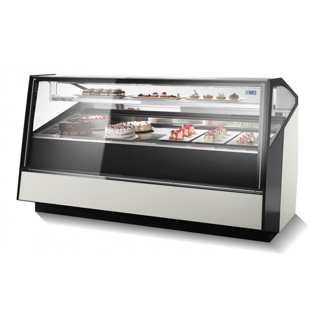 Vitrina frigorifica cofetarie ISA Stratos Pastry, lungime 120, unitate condensare cu aer, temperatura +1+10°C
