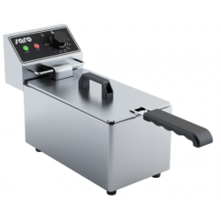 FRITEUZA PROFESIONALA SARO EF 4 443-6000, CHIUVETA ROTUNJITA CU ZONA RECE , CAPACITATE 4 L, 60 / +200 ° C, INOX