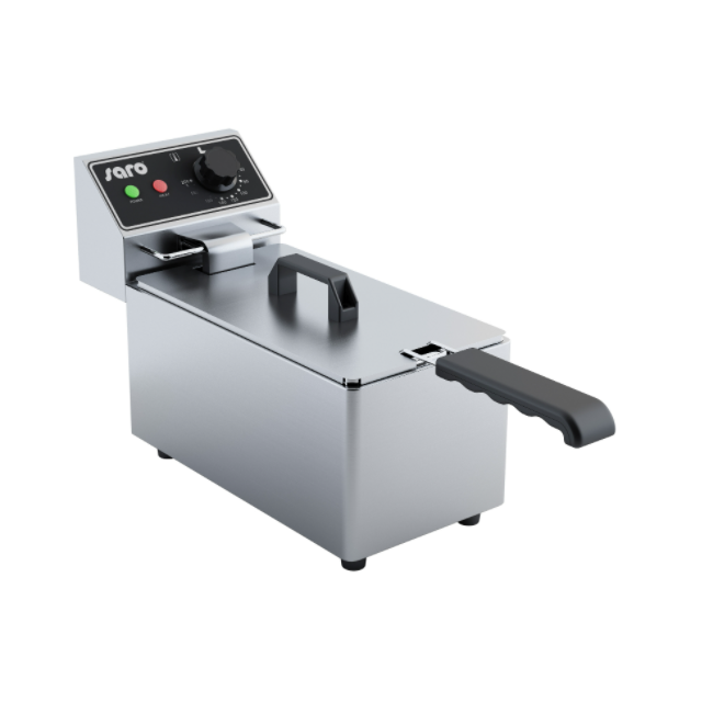 FRITEUZA PROFESIONALA SARO EF 4 443-6000, CHIUVETA ROTUNJITA CU ZONA RECE , CAPACITATE 4 L, 60 / +200 ° C, INOX