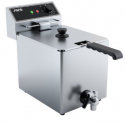 FRITEUZA PROFESIONALA SARO EF 8 443-6010, CHIUVETA ROTUNJITA CU ZONA RECE SI ROBINET, CAPACITATE 8 L, 60 / +200 ° C, INOX