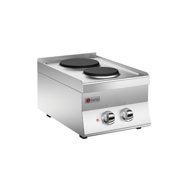 Plita profesionala electrica Baron 6NPC/E400, Seria 600 , 2 zone gatit, putere 4,1 kW, placi fonta, inox