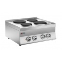 Plita profesionala electrica Baron 6NPC/E700, Seria 600, 4 zone gatit, putere 8,2 kW, placi fonta, inox