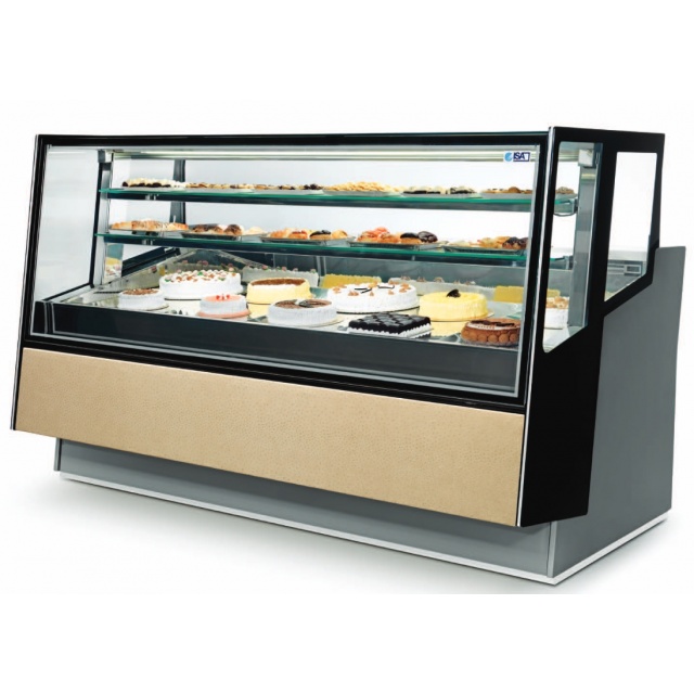 Vitrina frigorifica Forcar G-ER200GSS, capacitate 130 l, refrigerare statica, temperatura +2°C / +8°C, argintie