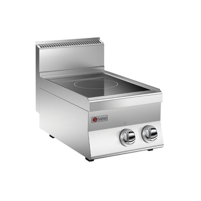 Plita profesionala Baron 6NPC/I411P, Seria 600, 2 zone gatit, putere 5 kW, plita vetroceramica, inox