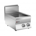 Plita profesionala Baron 6NPC/I411P, Seria 600, 2 zone gatit, putere 5 kW, plita vetroceramica, inox