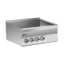 Plita profesionala Baron 6NPC/I722P, Seria 600, 4 zone gatit, putere 10 kW, plita vetroceramica, inox