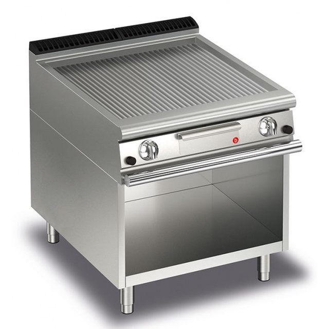 Gratar Fry Top Baron Q70FTTV/G813,QUEEN7,placa nervurata otel AISI430, compartiment deschis,putere 13kW, arzatoare gaz, termosat
