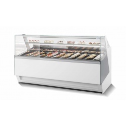 Vitrina frigorifica cofetarie ISA Diva Pastry, inaltime x lungime 125x120, unitate condensare inclusa cu aer, -20+2°C/+1+10°C